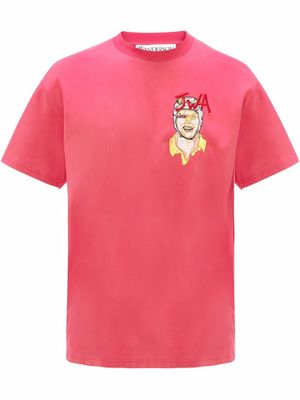 JW Anderson t-shirt à broderies Rugby - Rose