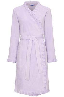 Lila fleece kimono met ruffles - 100 cm-M (40-42)