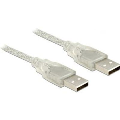 Delock 83886 Kabel USB 2.0 Type-A male > USB 2.0 Type-A male 0,5 m transparant
