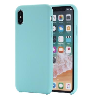 Vier hoeken volledige dekking vloeibare silicone beschermende case terug cover voor iPhone XS Max 6 5 inch (baby blauw)