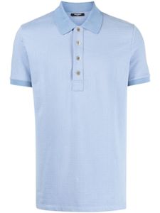 Balmain polo à motif monogrammé en jacquard - Bleu