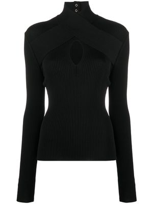 MSGM top à col structuré - Noir