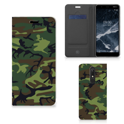 Nokia 5.1 (2018) | Hoesje met Magneet | Army Dark