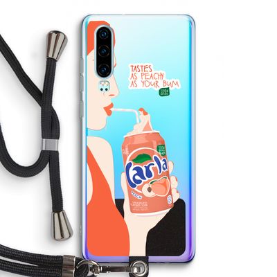 Peach please!: Huawei P30 Transparant Hoesje met koord