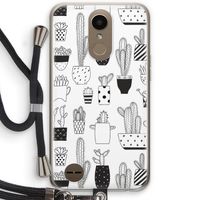 Cactusmotief: LG K10 (2017) Transparant Hoesje met koord