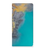 Motorola Moto G73 Standcase Marble Blue Gold - thumbnail