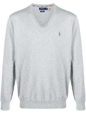 Polo Ralph Lauren pull en maille à logo brodé - Gris