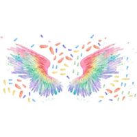 Muursticker kinderkamer Kleurrijke regenboog vleugels Engel Deur sticker 60 cm - thumbnail