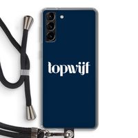 Topwijf Navy: Samsung Galaxy S21 Plus Transparant Hoesje met koord