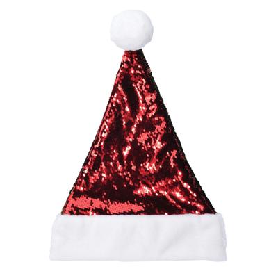 Benson Kerstmuts met pailletten - in het rood - wrijfbaar - polyester - voor volwassenen