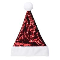 Benson Kerstmuts met pailletten - in het rood - wrijfbaar - polyester - voor volwassenen
