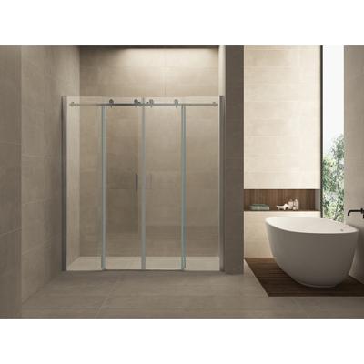 Wiesbaden Slide Nis Schuifdeur Dubbel - 1800x2000x8mm - NANO - Helder Glas/Chroom