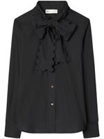 Tory Burch blouse en popeline à nœud festonné - Noir - thumbnail