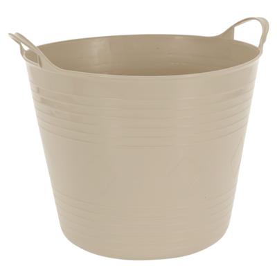 Excellent houseware flexibele wasmand - beige - 27 liter - kunststof - 42 x 40 x 35 cm