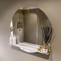 MONDIAZ SPOT spiegel rond 80cm met Spiegelplanchet kleur Frappe.