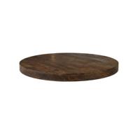 LABEL51 Eetkamertafel Tafelblad Sloppy Edge - Espresso - Mangohout - 120 cm - Rond Straight