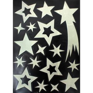 1x stuks velletjes kerst glow in the dark sterrenhemel 29,5 x 40 cm