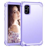 PC + silicone driedelige anti-drop beschermhoes voor Galaxy Note10 + (licht paars)