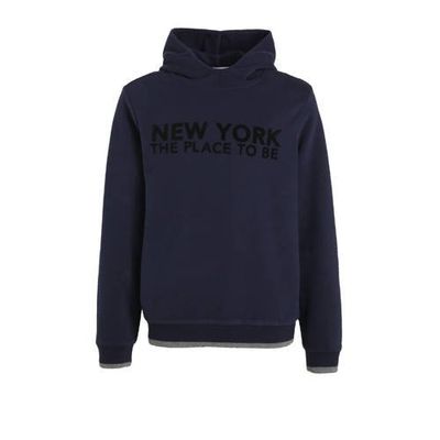 s.Oliver hoodie met tekst donkerblauw/zwart s.Oliver hoodie met tekst donkerblauw/zwart