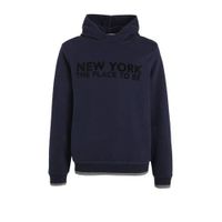 s.Oliver hoodie met tekst donkerblauw/zwart - thumbnail