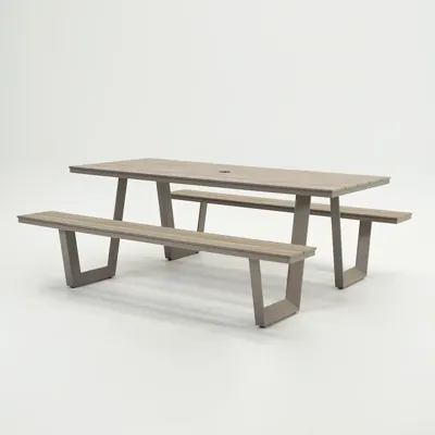 Vita Massa rechthoekige picknicktafel taupe