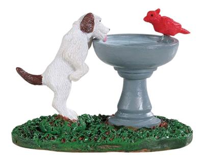Bird bath dog fountain - Lemax