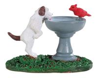 Bird bath dog fountain - Lemax