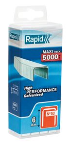 Rapid Nieten 6mm Type 53 Gegalvaniseerd, Kunststofbox 5000st Lengte 6mm
