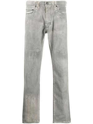 John Elliott jean à effet ciré - Gris