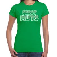 Verkleed t-shirt voor dames - Feest muts - groen - carnaval