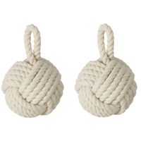 Deurstopper - 2x - 1.5 kilo - creme wit - jute - 23 x 15 cm