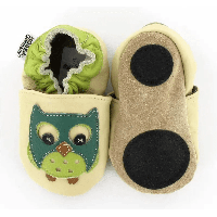 Hobea babyslofjes extra antislip Eule grün-26-27