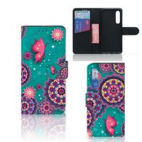 Xiaomi Mi 9 SE Hoesje Cirkels en Vlinders | Portemonnee hoesje Xiaomi Mi 9 SE Hoesje Cirkels en Vlinders | Portemonnee hoesje