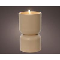 Lumineo Led kaars vlameffect diabolo 16cm creme