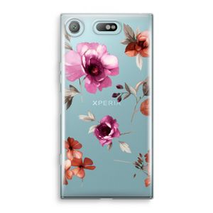 Geschilderde bloemen: Sony Xperia XZ1 Compact Transparant Hoesje