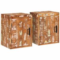 Nachtkastje 2 pcs Bruin 35 x 33 x 48 cm Massief Gerecycled Hout