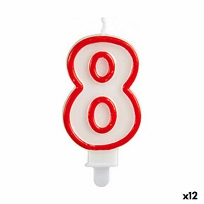 Kaars Verjaardag Cijfer 8 (12 Stuks)