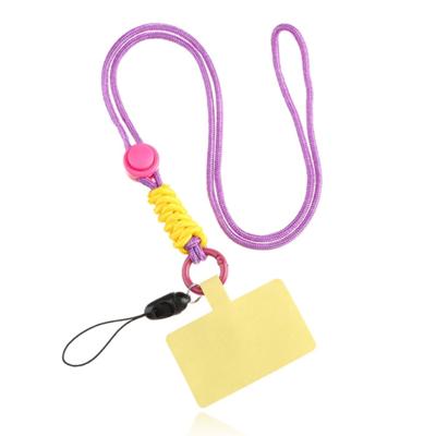 Telefoonkoord Macramé met Telefoon bevestiging - Paars Geel