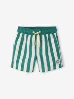 Zwemshort voor jongens groen, gestreept