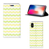 Apple iPhone X | Xs | Hoesje met Magneet | Waves Yellow