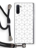 Zwart-witte kubussen: Samsung Galaxy Note 10 Transparant Hoesje met koord