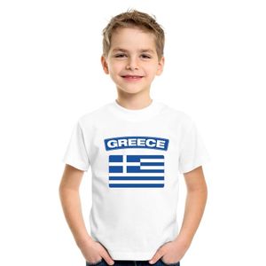 T-shirt met Griekse vlag wit kinderen