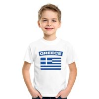 T-shirt met Griekse vlag wit kinderen - thumbnail