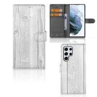 Samsung Galaxy S22 Ultra | Book Style Case | White Wood