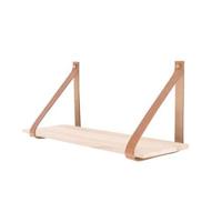 TAK Design Hout Shelfie Boekenplank met Leerbanden 20 x 60 cm