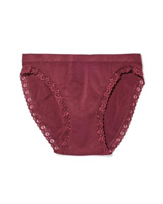 HEMA Damesslip Naadloos Micro Met Kant Bordeauxrood (bordeauxrood)