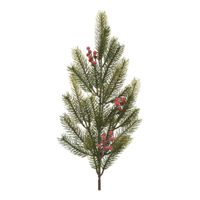 Kersttak/dennentak - groot - groen met bessen - 77 cm - thumbnail