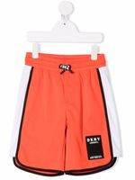 Dkny Kids short de sport à patch logo - Orange