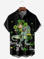 St. Patrick's Day Chest Pocket Short Sleeve Casual Shirt - thumbnail