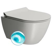 Wand Toilet Swirlflush Sapho Pura 36x50 cm Mat Licht Grijs